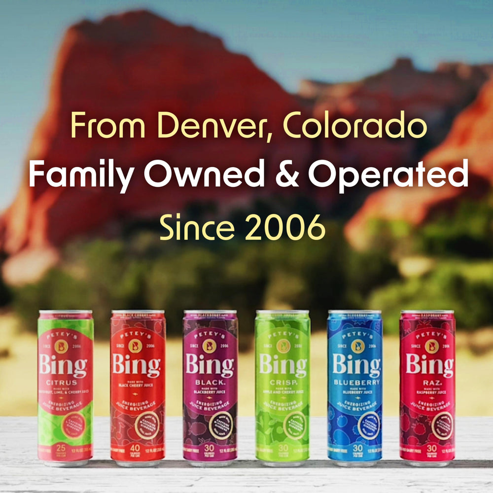 BING Energizing Cherry packaging design emphasizes 12-pack convenience