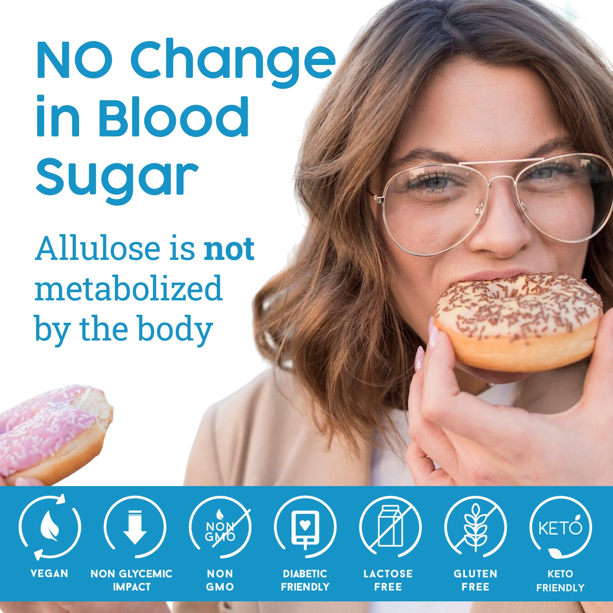 Biofoods AluSweet kitchen-scoop highlights vegan, gluten-free baking choices.