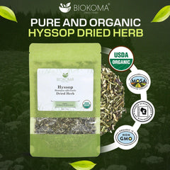 Biokoma Hyssop in resealable pouch preserves freshness for daily brewing