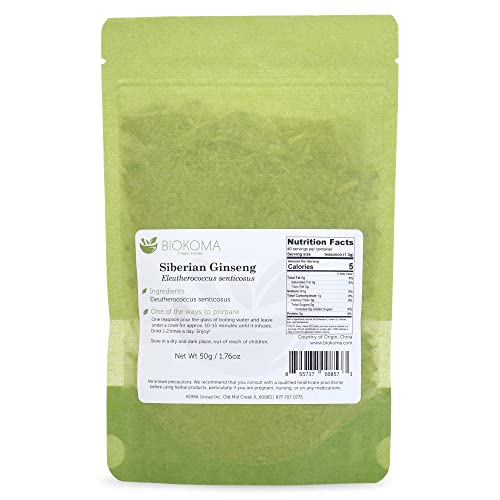 Biokoma Siberian Ginseng loose root slices ideal for a quick infusion