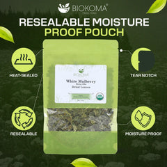Biokoma USDA organic label on the tea packaging