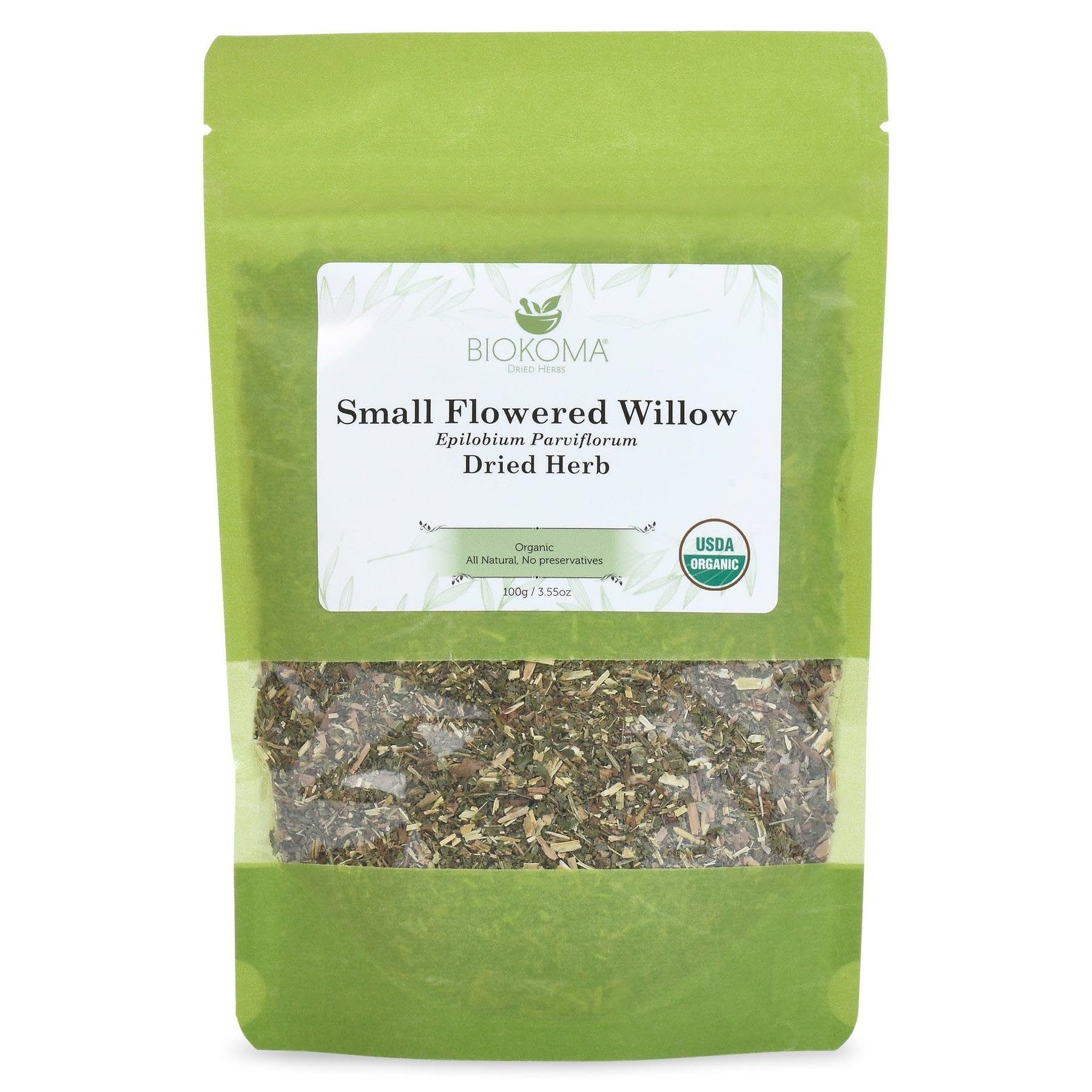 Biokoma Epilobium Parviflorum dried herb for organic loose-leaf tea infusions.