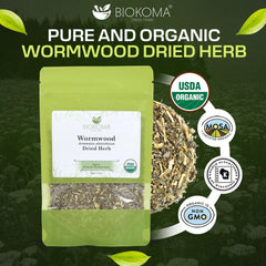Biokoma Wormwood close-up highlights vibrant texture and single-ingredient purity