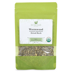 Biokoma Wormwood dried herb pouch shown for freshness and convenience in a resealable pouch