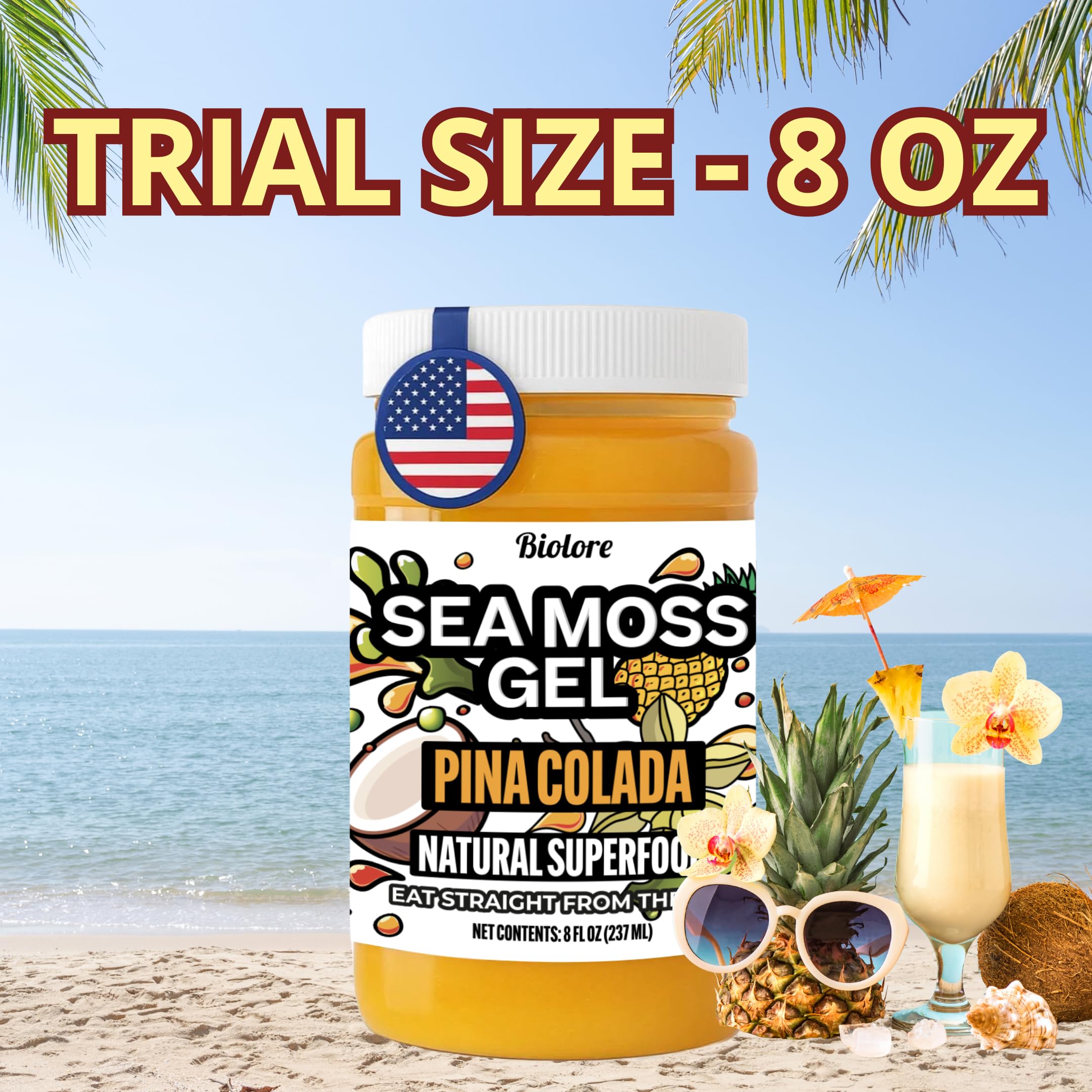 Biolore Sea Moss Gel Pina Colada smoothie-boost highlights easy vegan addition for healthy meals