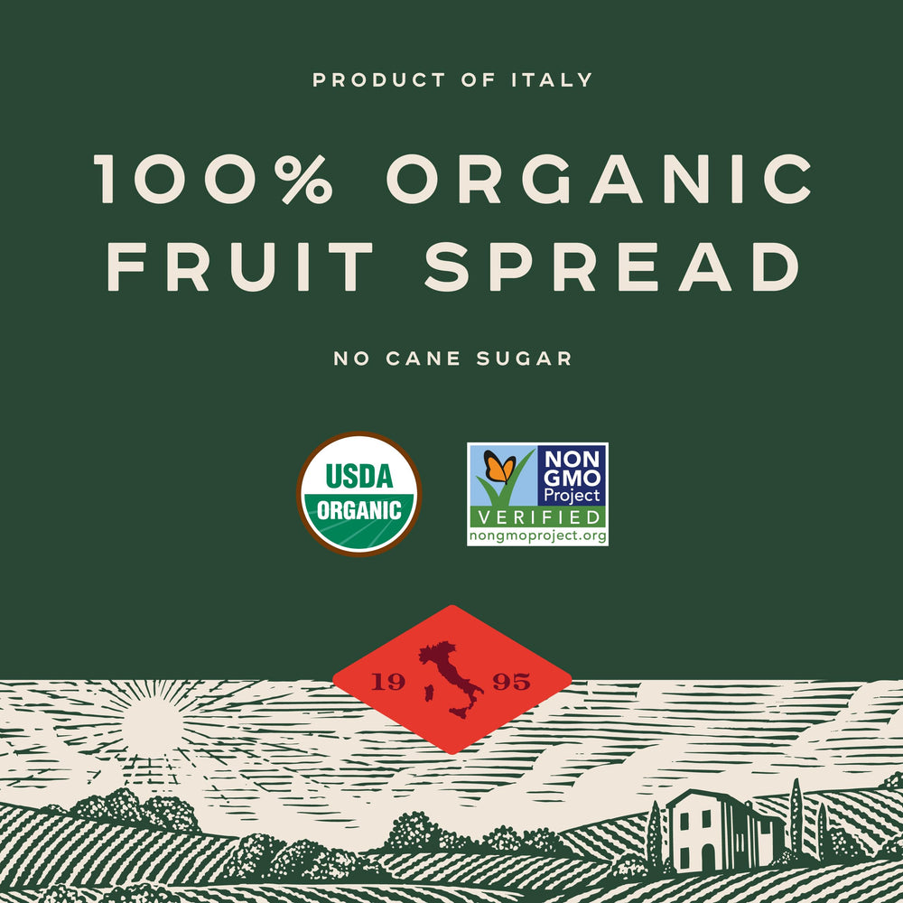 Bionaturae bilberry spread label highlights no preservatives and small-batch craft