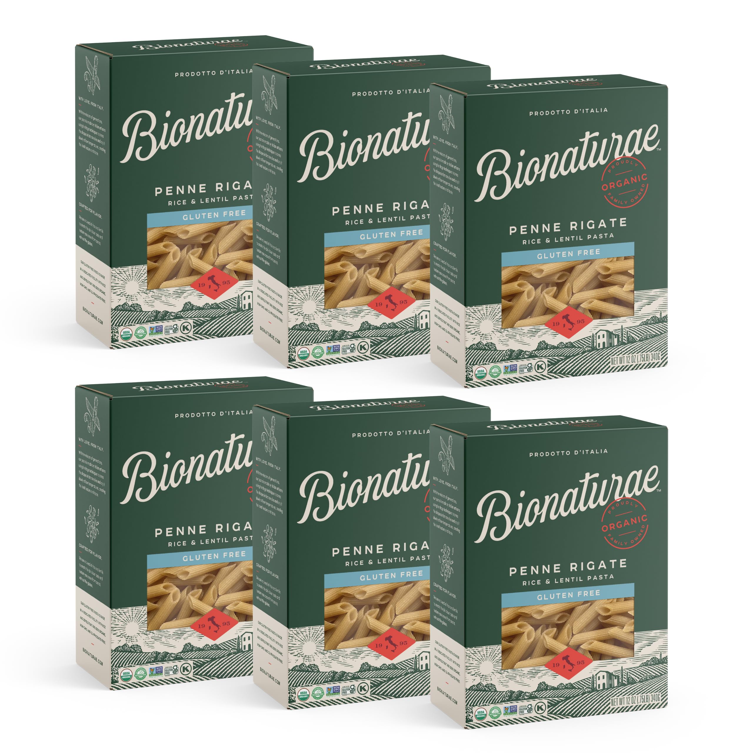 Bionaturae Penne Rigate pasta al dente, gluten-free and protein-rich for satisfying meals.