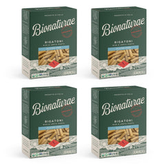 Bionaturae Rigatoni pasta packaging highlights organic gluten-free pasta