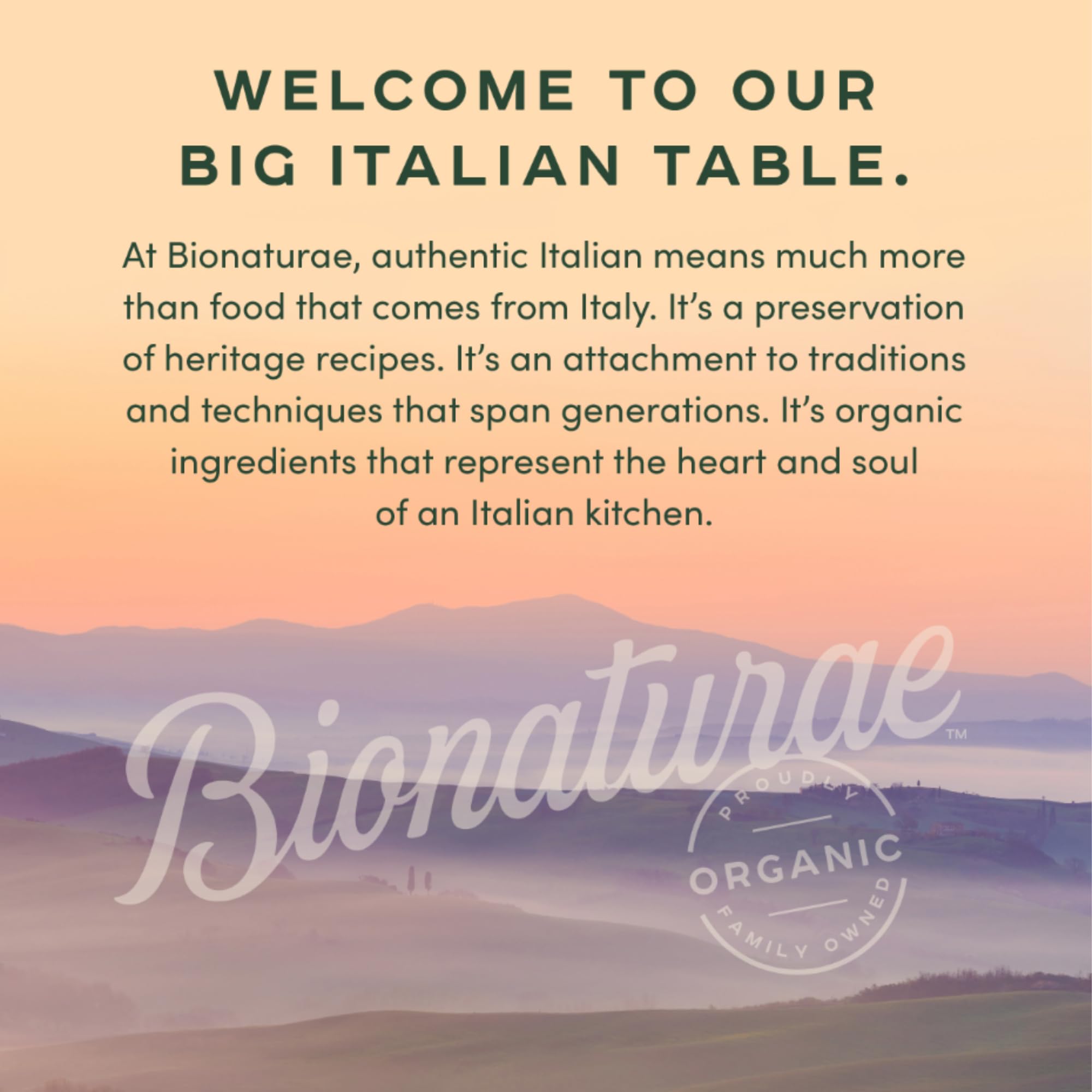 Italy-made label on Bionaturae spaghetti signals traditional craft and authentic sourcing.