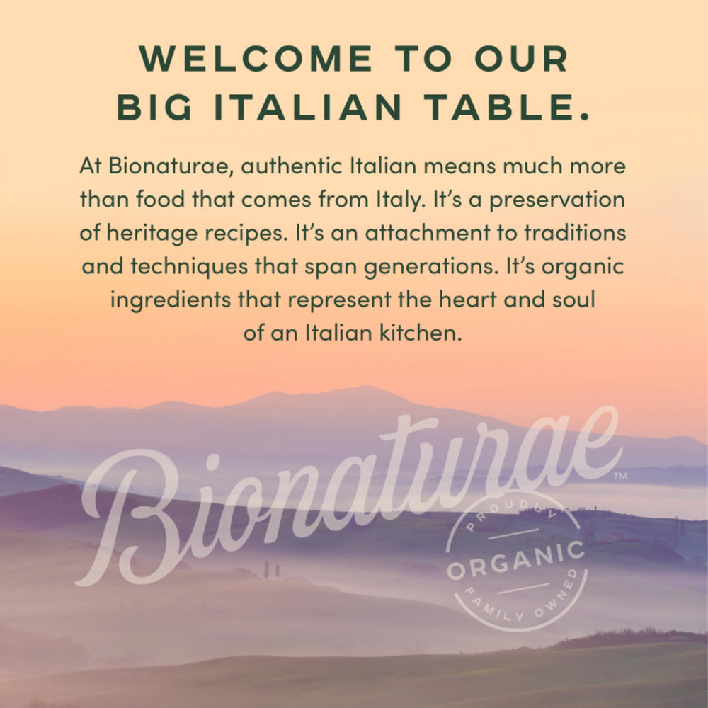 Italy-made label on Bionaturae spaghetti signals traditional craft and authentic sourcing.
