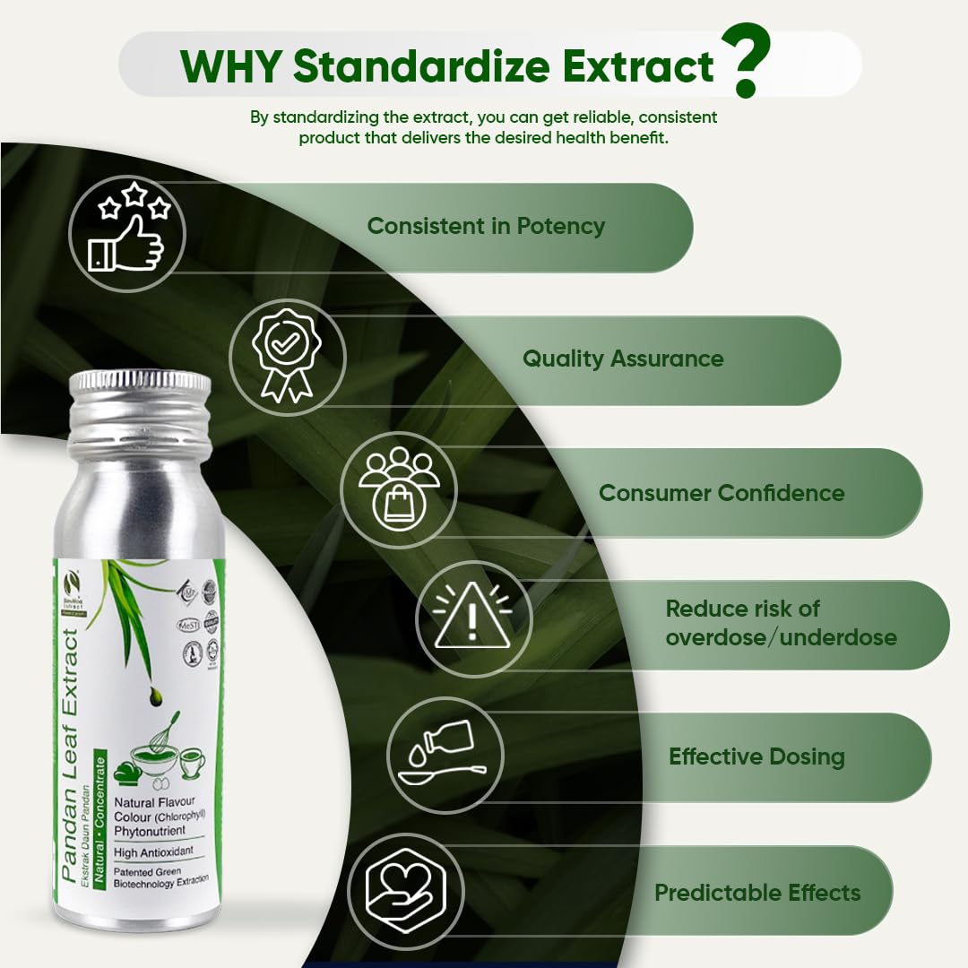 BIONUTRICIA EXTRACT Pandan label, clean label and no artificial additives.