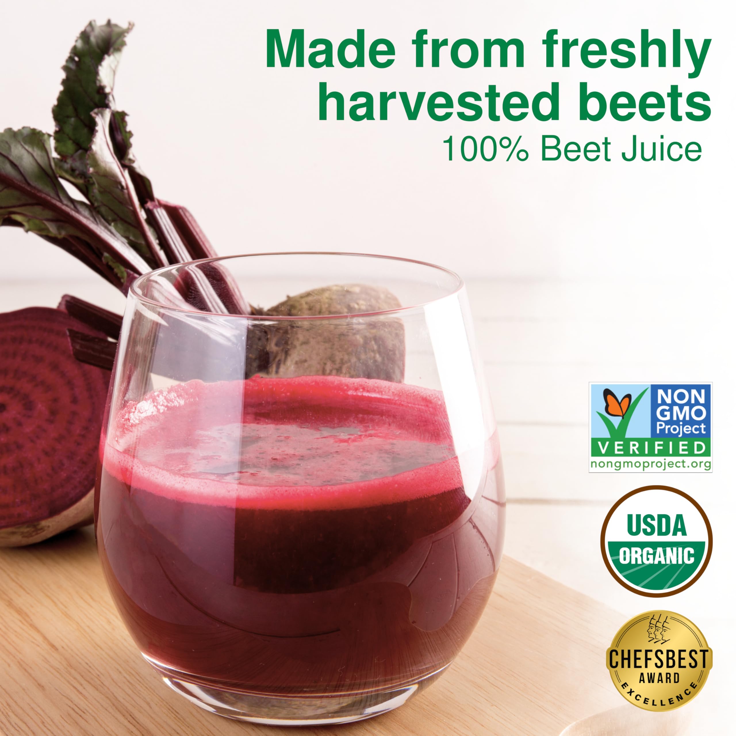 Biotta beet juice 4-pack boxes arranged on a shelf for convenient storage