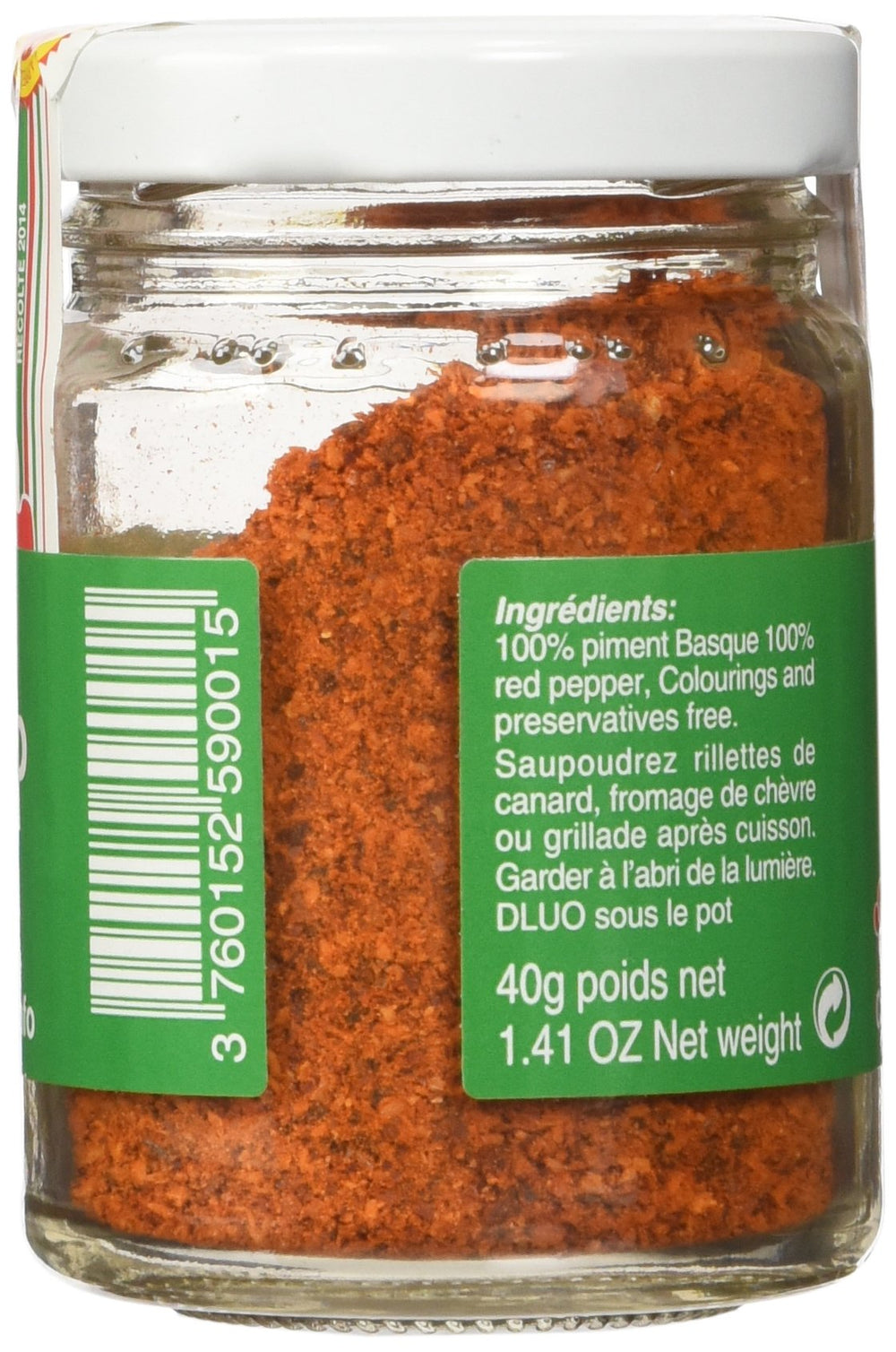 Biperduna Espelette powder packaging highlights premium French origin