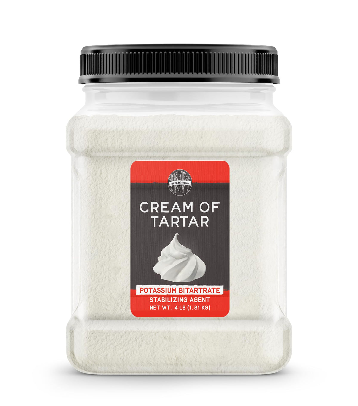 Birch & Meadow Cream of Tartar in a resealable jar for freshness and easy storage.