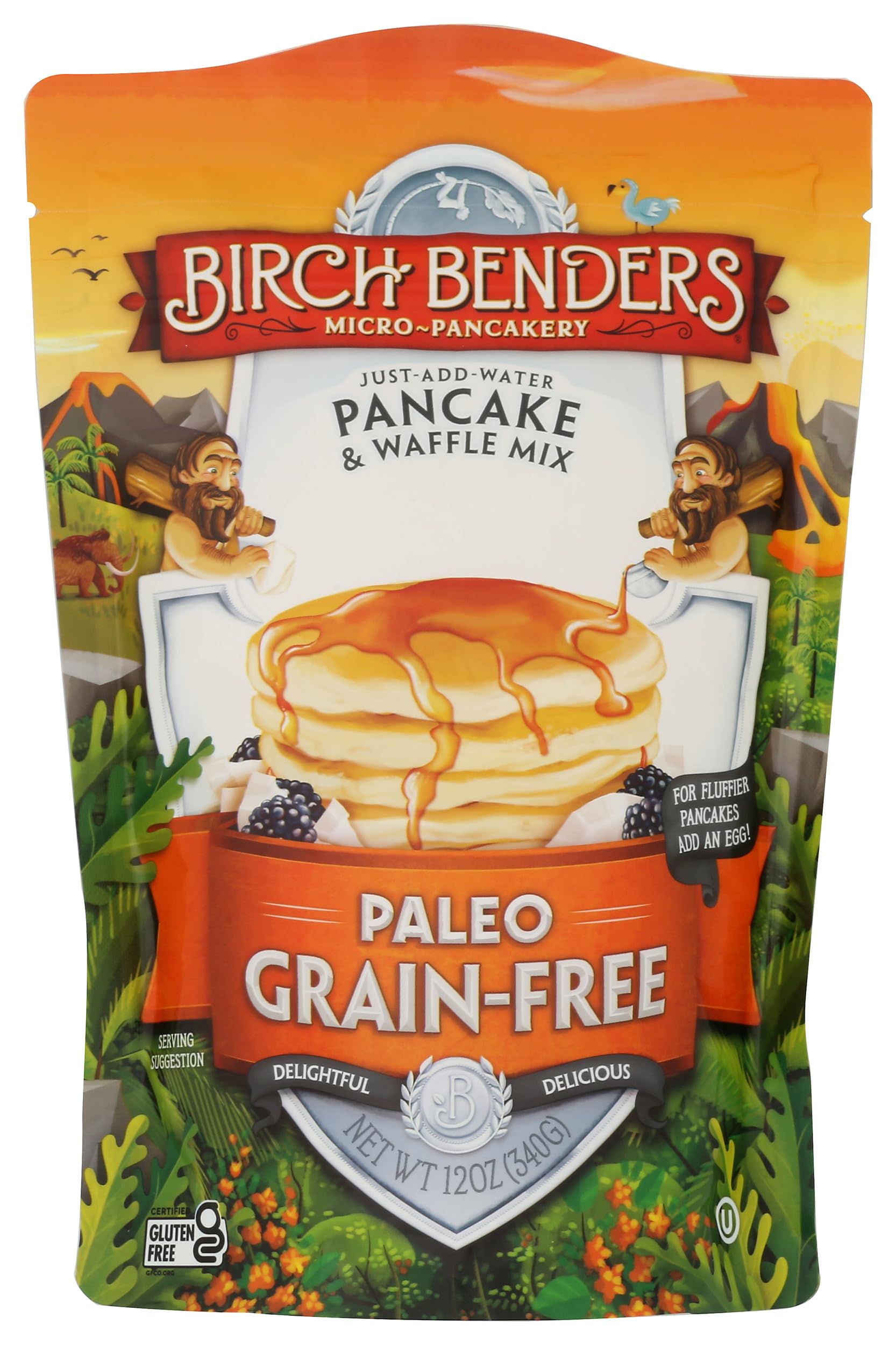 Birch Benders mix being scooped and mixed with water for easy batter.