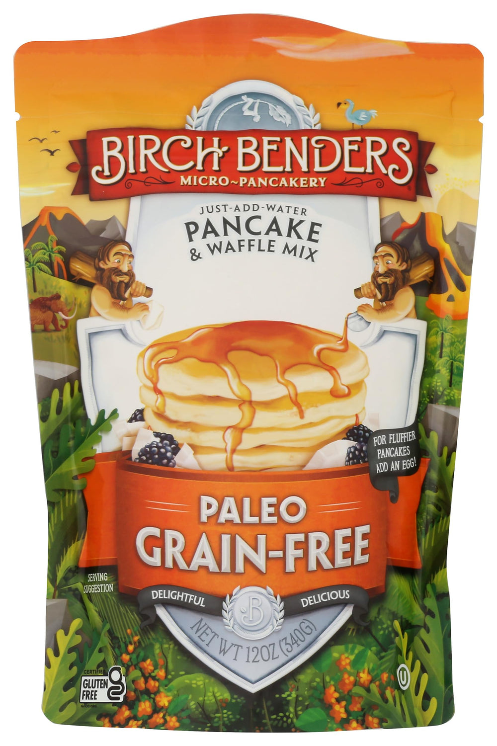 Birch Benders mix being scooped and mixed with water for easy batter.