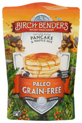 Birch Benders mix being scooped and mixed with water for easy batter.