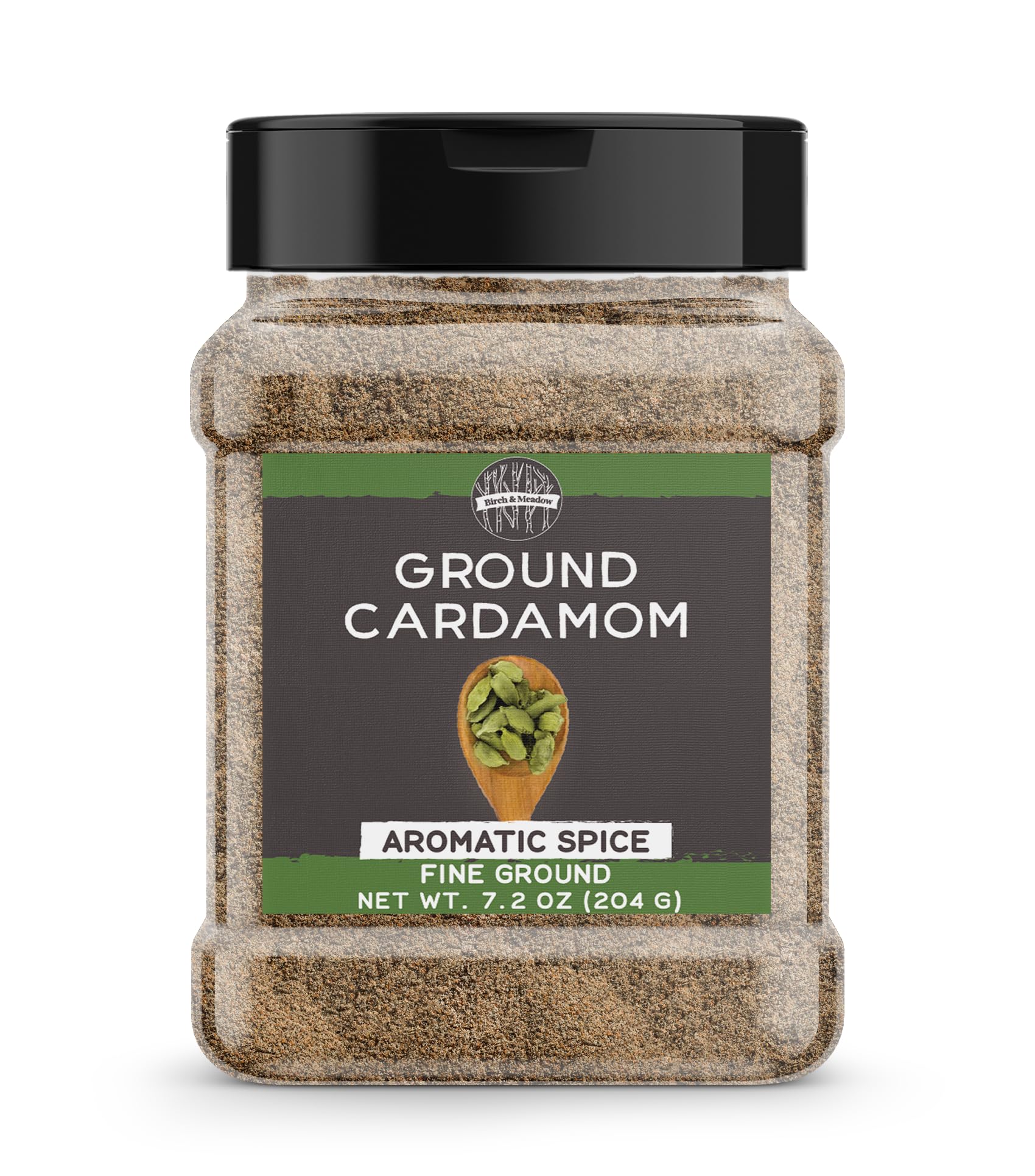 Birch & Meadow Ground Cardamom bottle delivers aromatic spice for versatile meals.