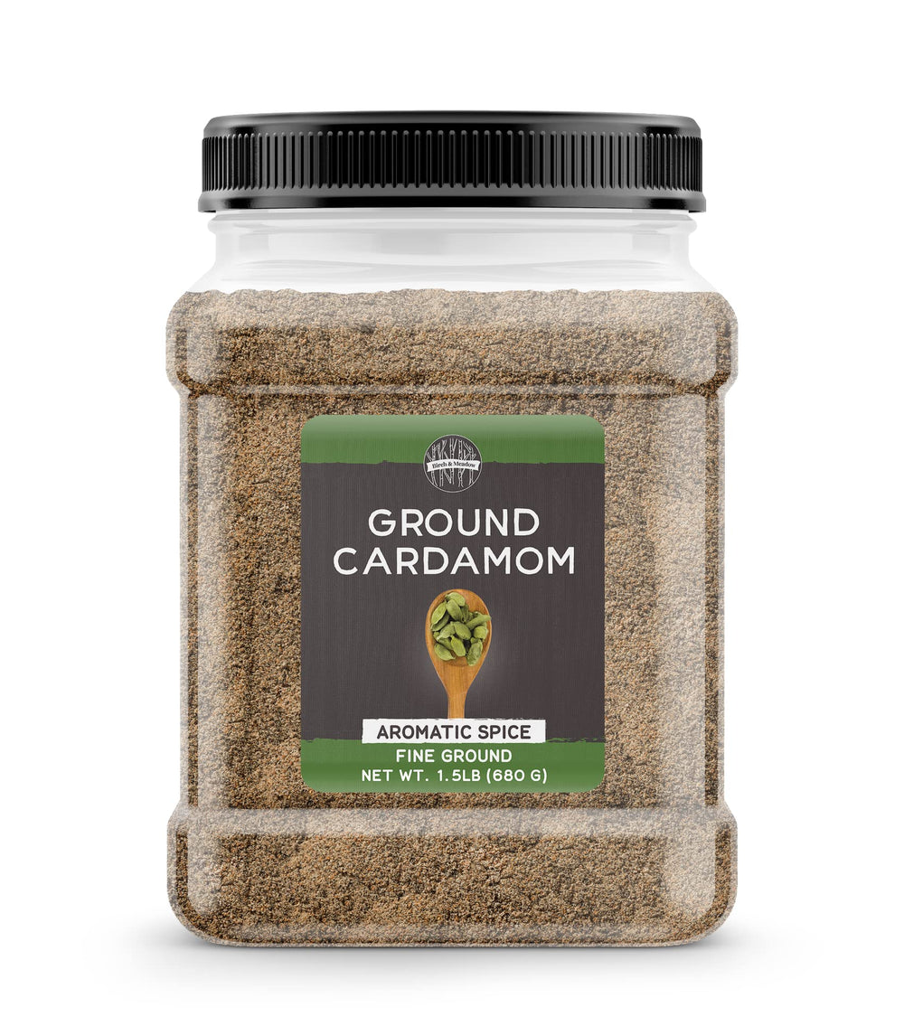 Birch & Meadow ground cardamom packaging closeup for tea and baking.