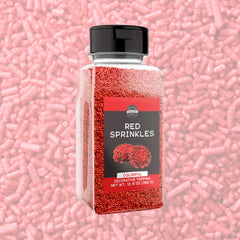 Birch & Meadow Red Sprinkles top cupcakes with a bright, glossy finish.
