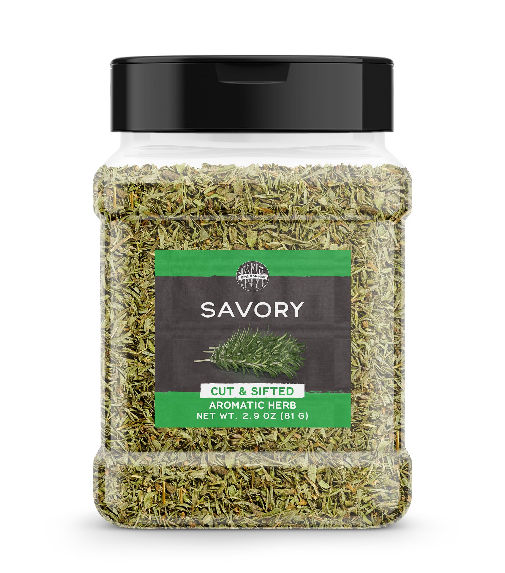 Birch & Meadow Savory Cut & Sifted jar front shows the product's rich aroma and texture