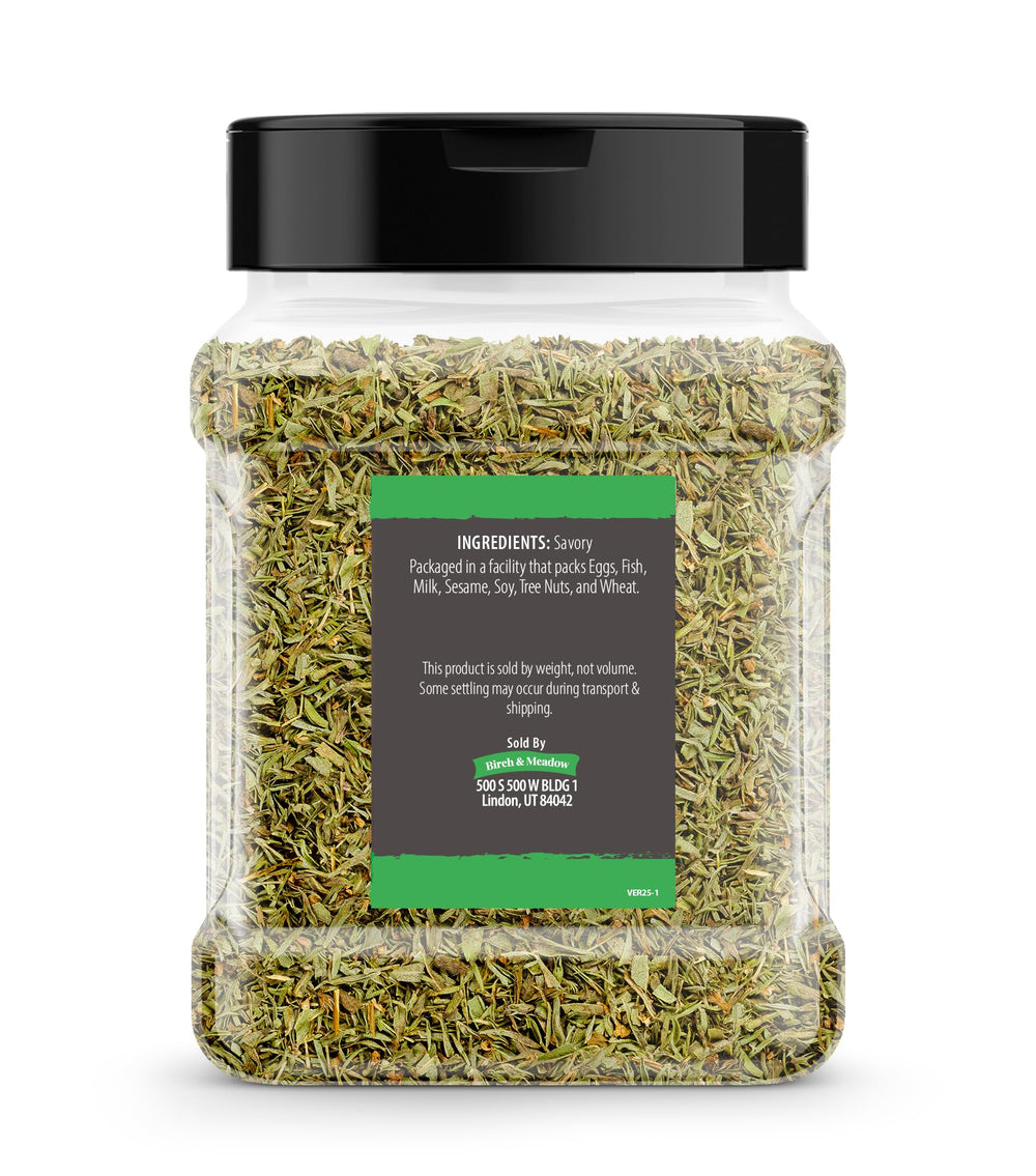 Birch & Meadow Savory Cut & Sifted on a spoon ready for stuffing or seasoning