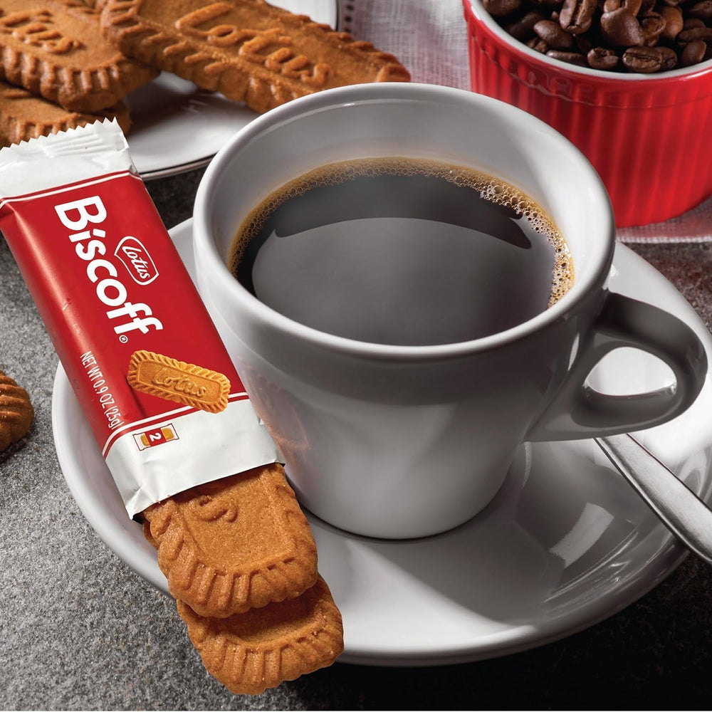 Lotus Biscoff brand packaging design visible on the display box.