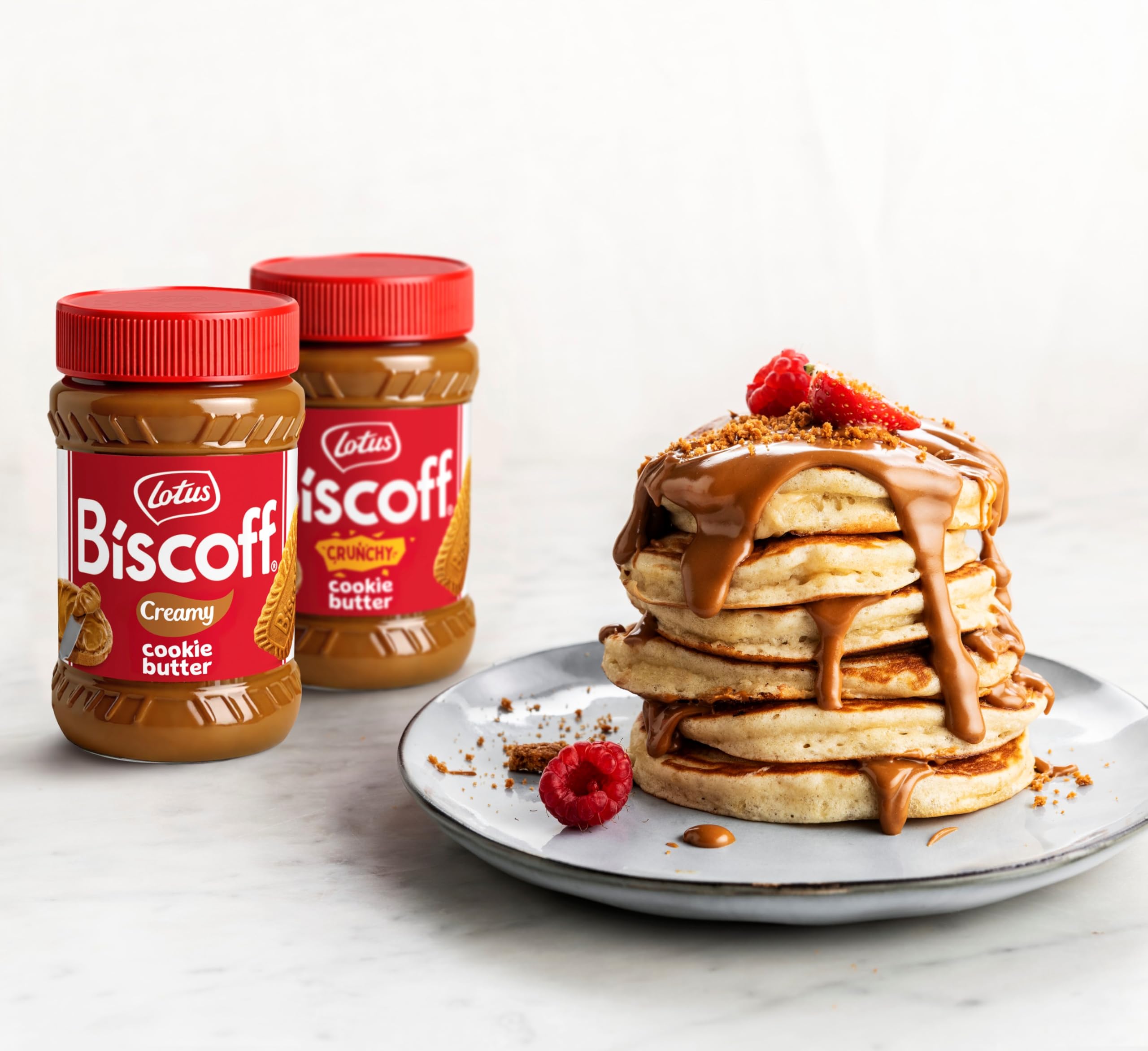 Close-up of Biscoff creamy texture with caramel notes