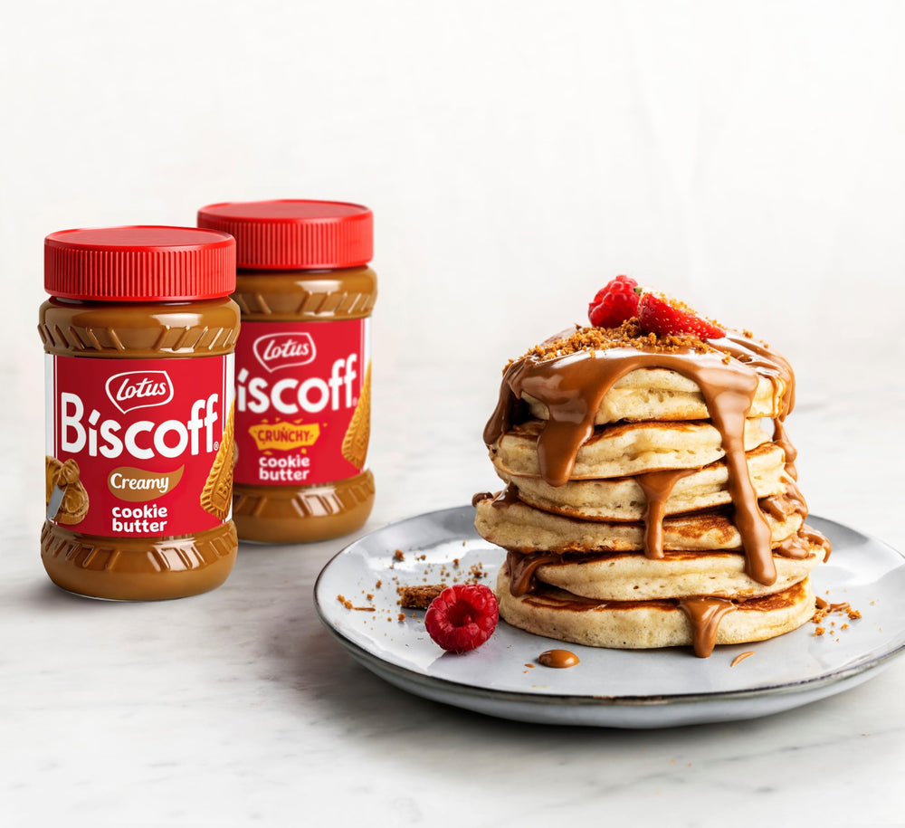 Close-up of Biscoff creamy texture with caramel notes