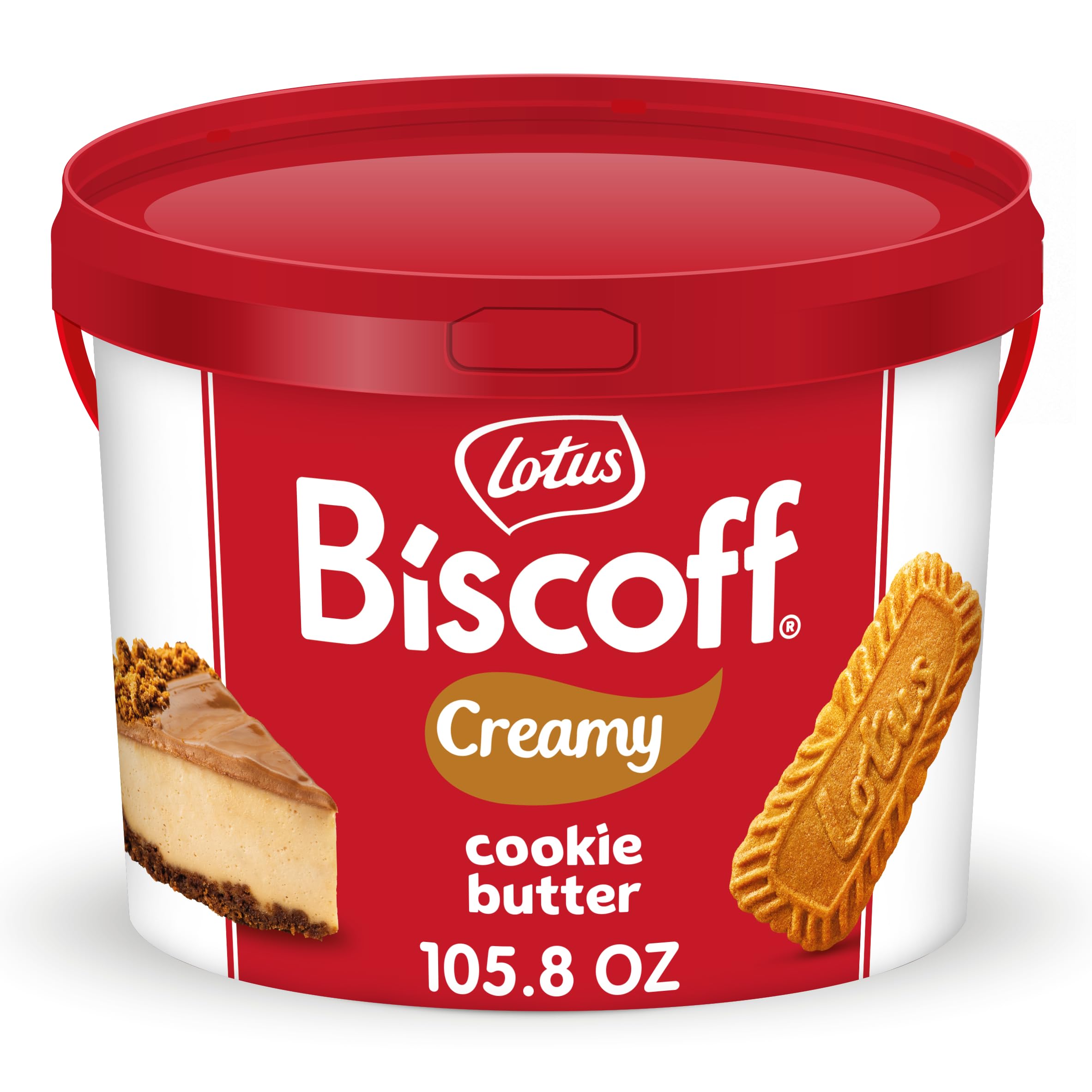 Lotus Biscoff Cookie Butter in a creamy pail, ideal for quick spreading and generous servings