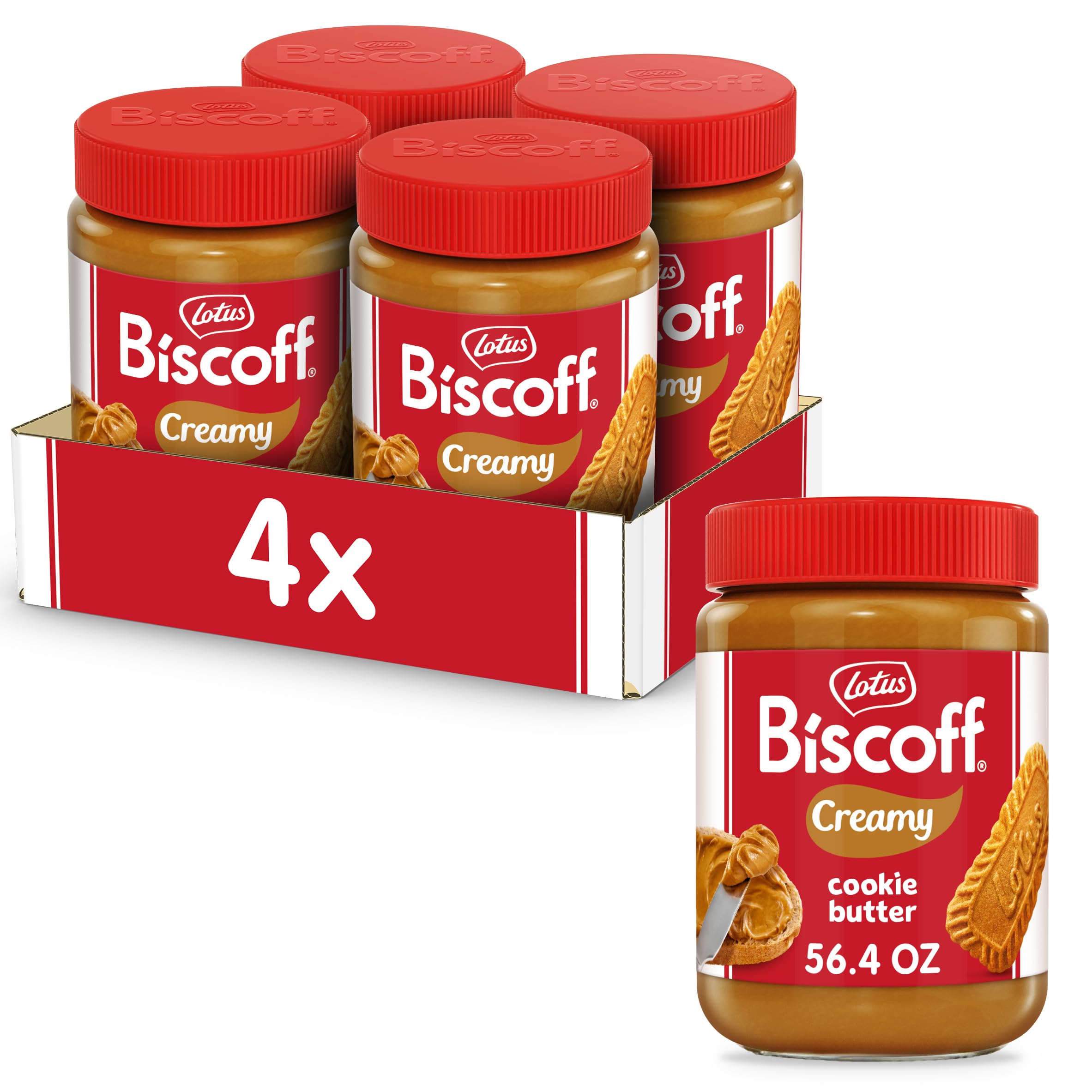 Biscoff Cookie Butter Spread jar close-up, creamy texture for versatile serving.