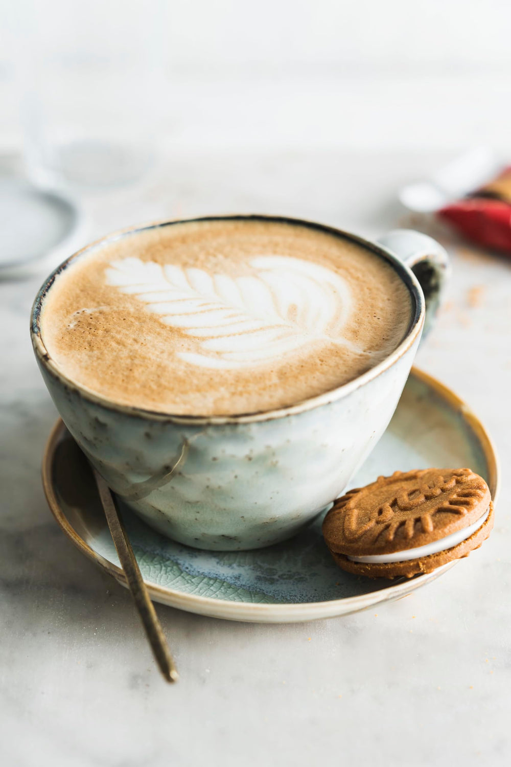 Lotus Biscoff cookies with coffee cup scene, pairing suggestion.