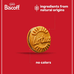 Biscoff cookies stack, creamy milk chocolate filling for a treat