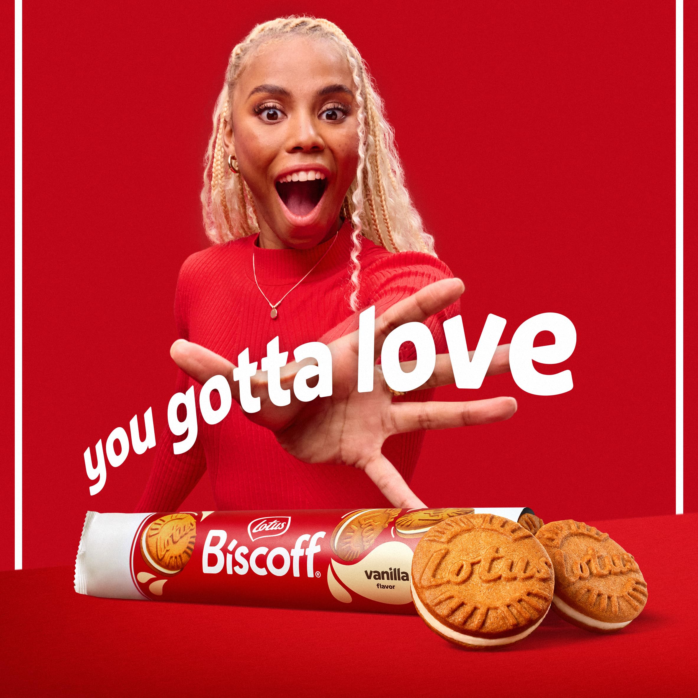 Biscoff sandwich cookies sharing pack on table for gatherings
