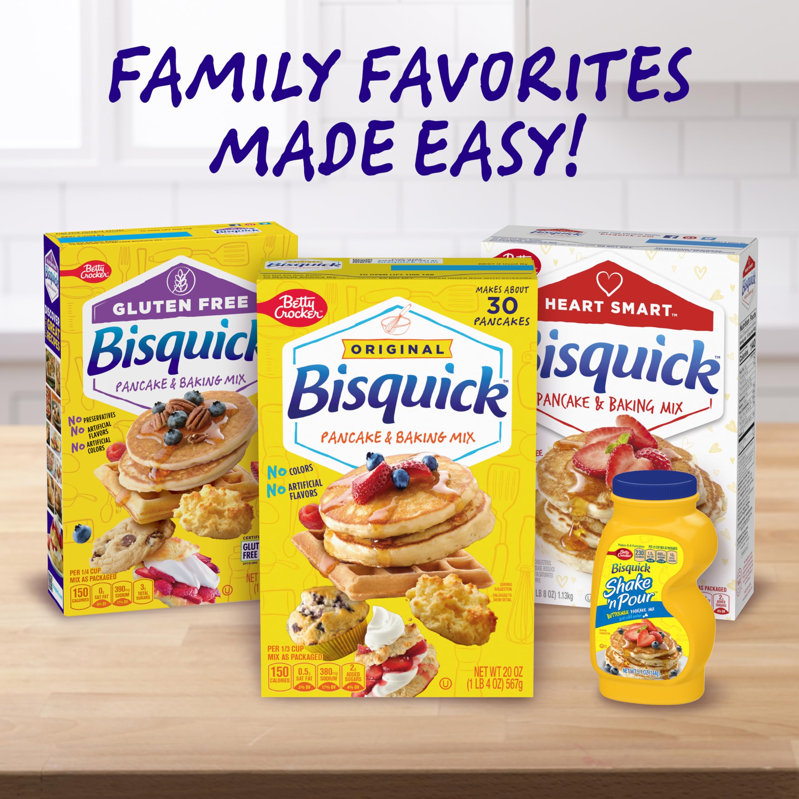 Bisquick pancakes topped with fresh fruit