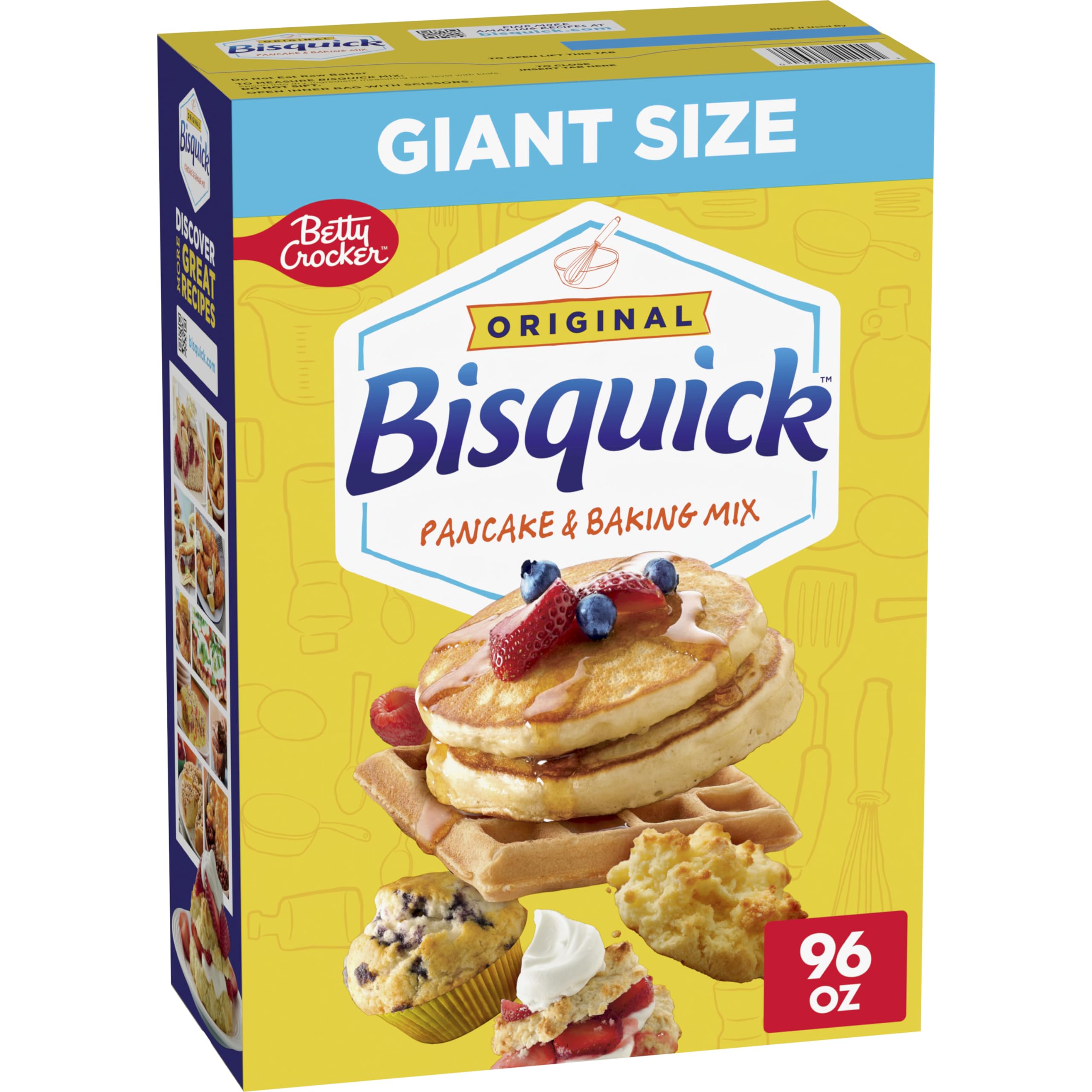 Bisquick Original 96oz giant box, ready for quick breakfasts.