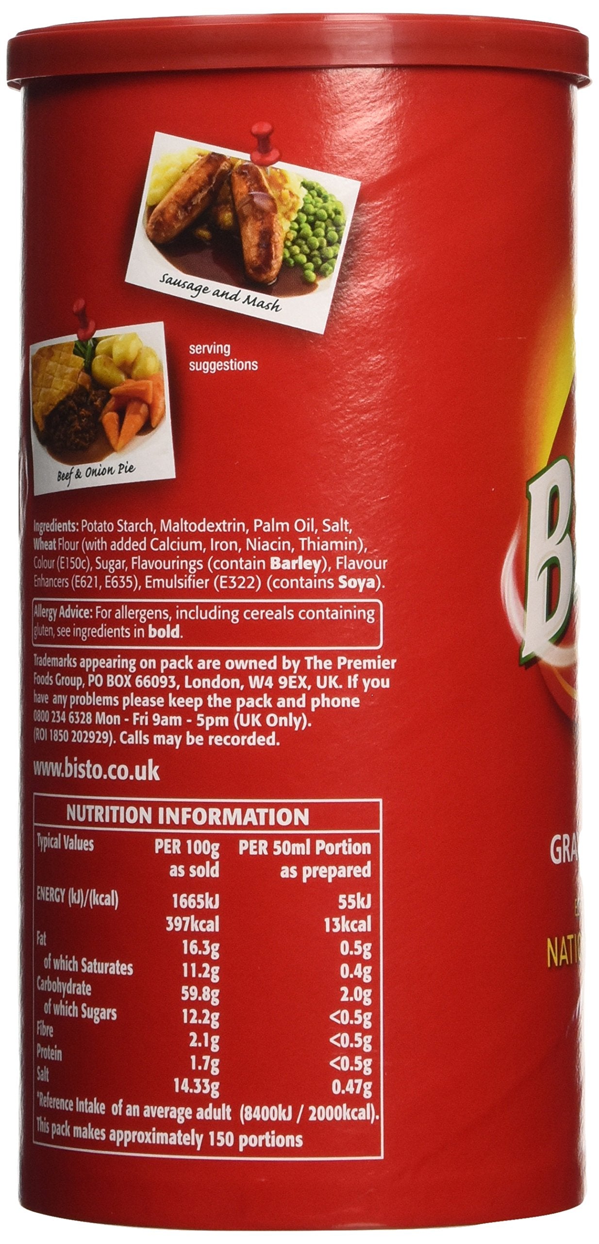 Bisto Beef Gravy Granules ready to pour over roast dinners.