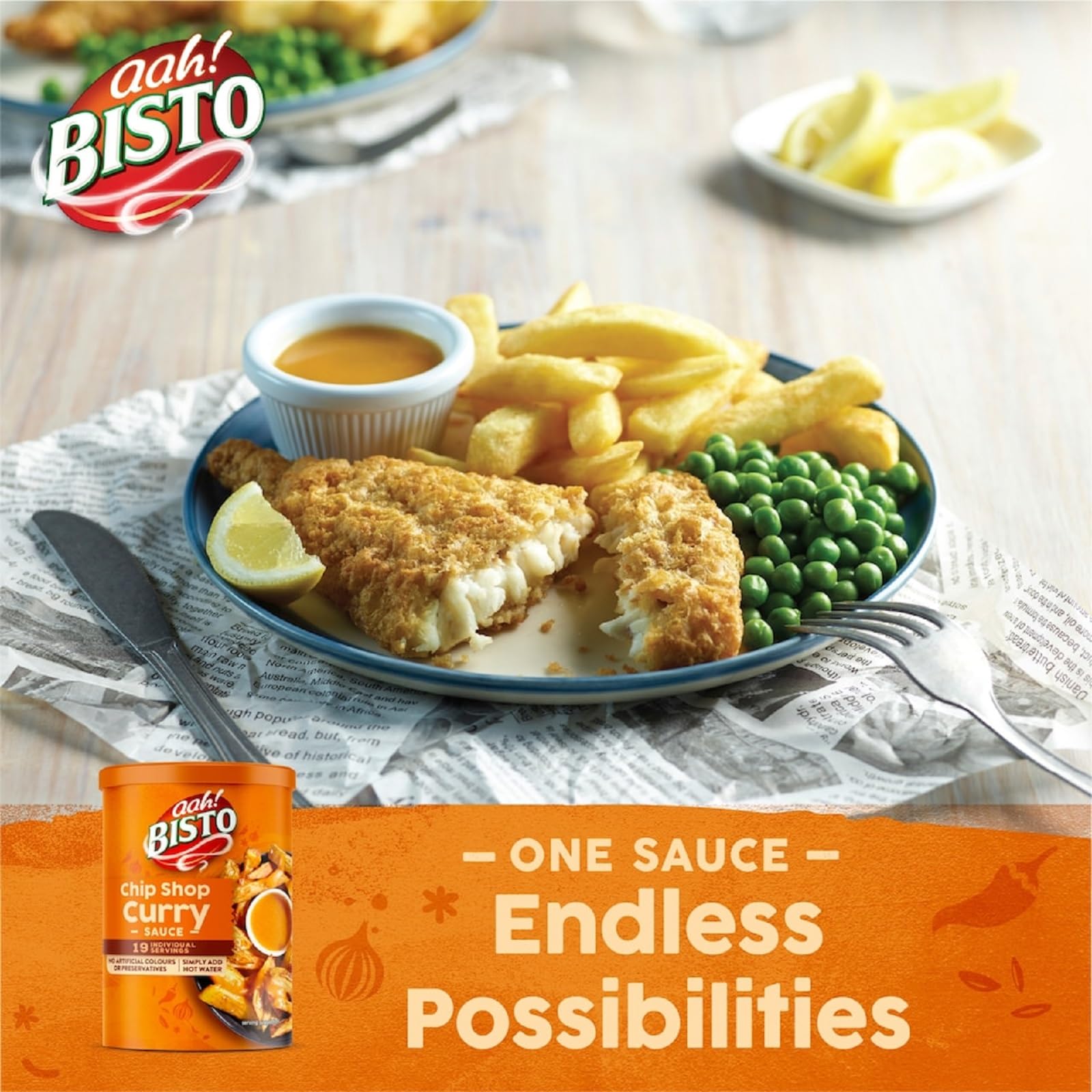 Bisto curry sauce mix dissolves in hot water for consistent flavor