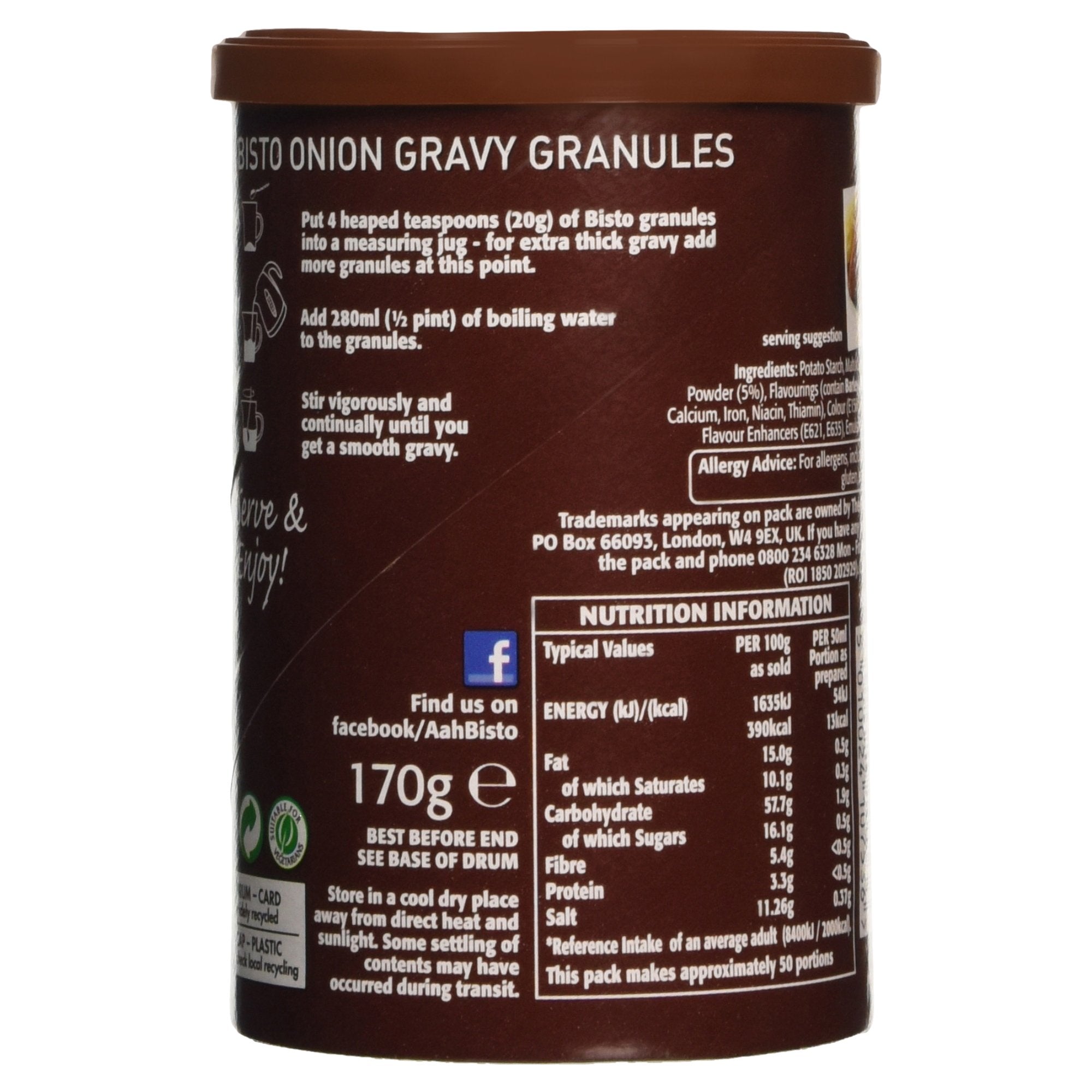 Bisto granules dissolve in boiling water for instant sauce