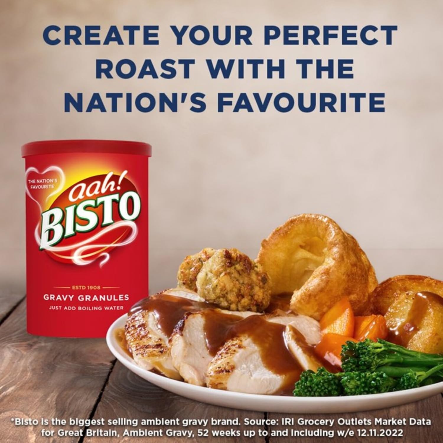 Bisto Gravy Granules in a pie dish pairing with savory fillings