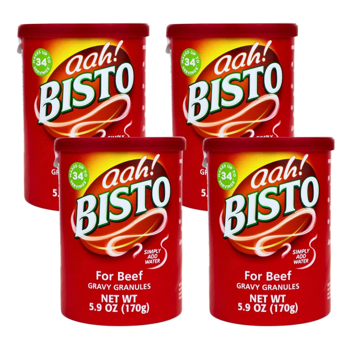 Bisto Gravy Granules label closeup showing rich beef flavor for assurance.