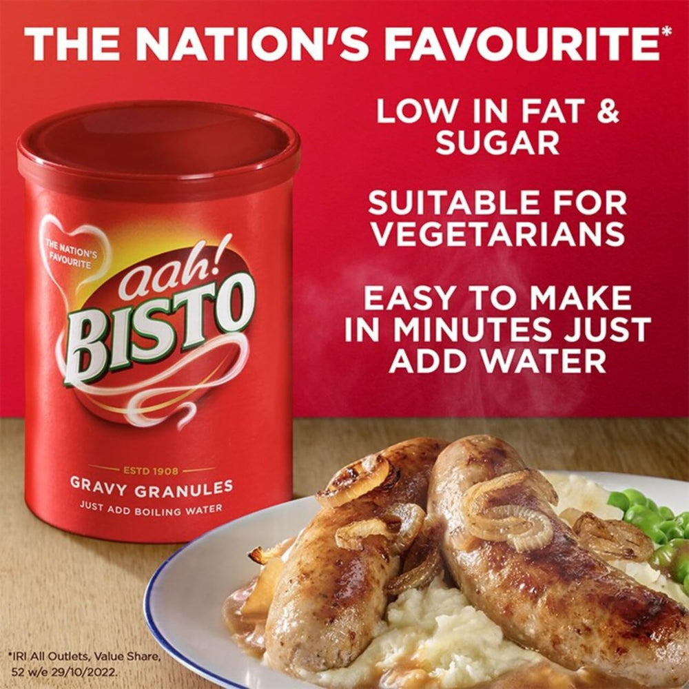 Bisto Gravy Granules pantry essential for quick, satisfying dinners.