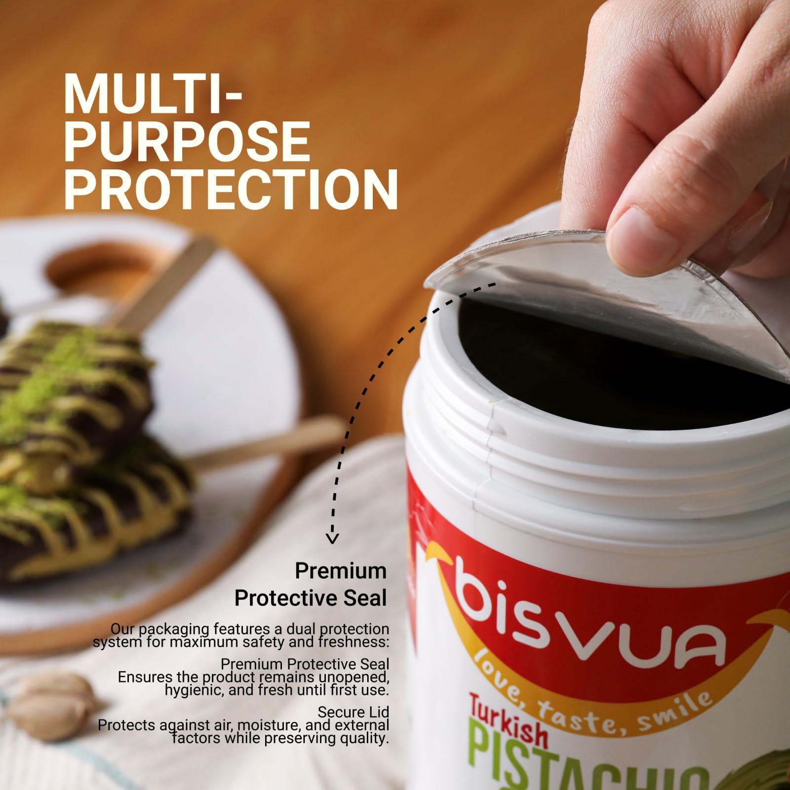 Bisvua Dubai chocolate bar kit setup featuring pistachio infusion.