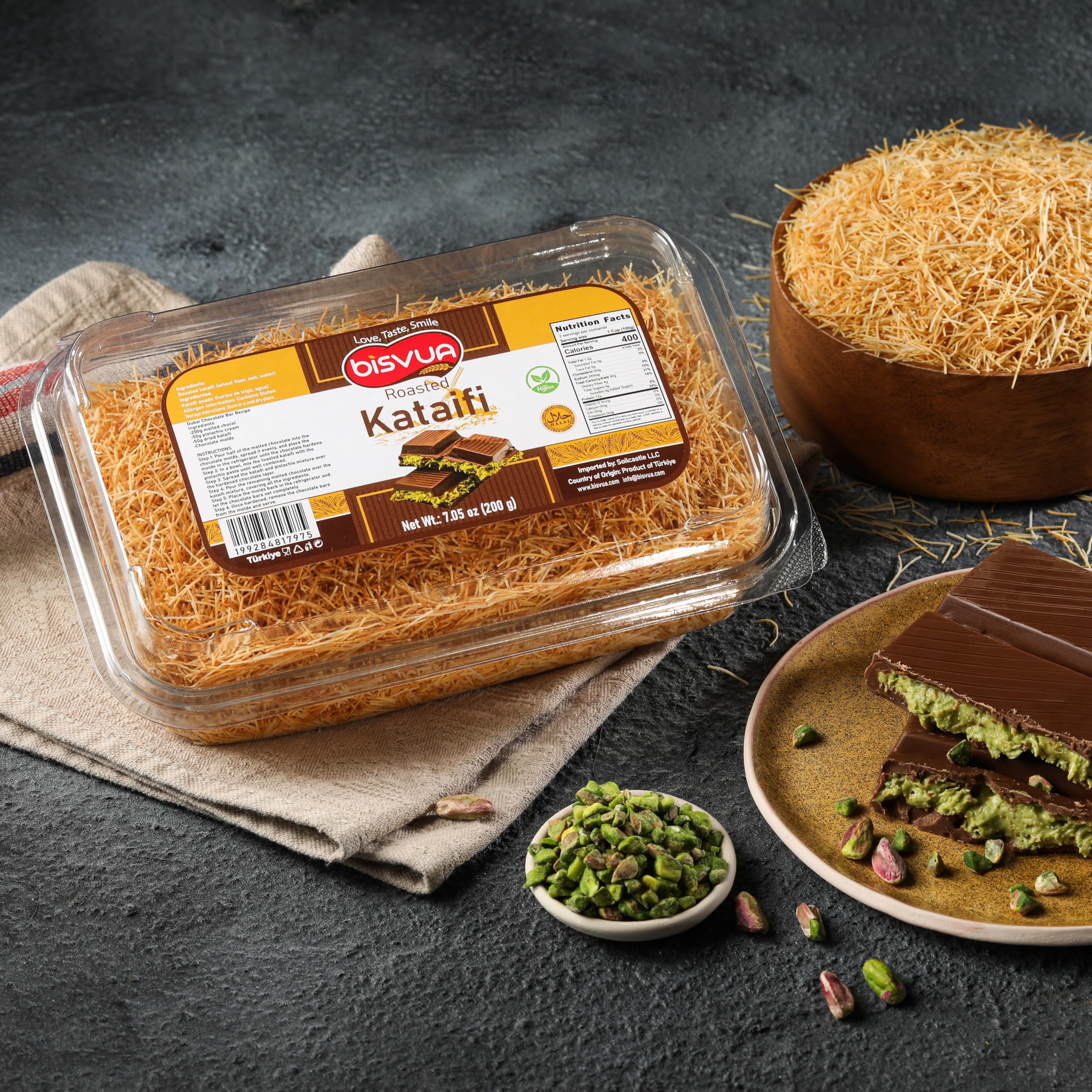 Bisvua kataifi chewy mochi crunch for modern dessert treats.