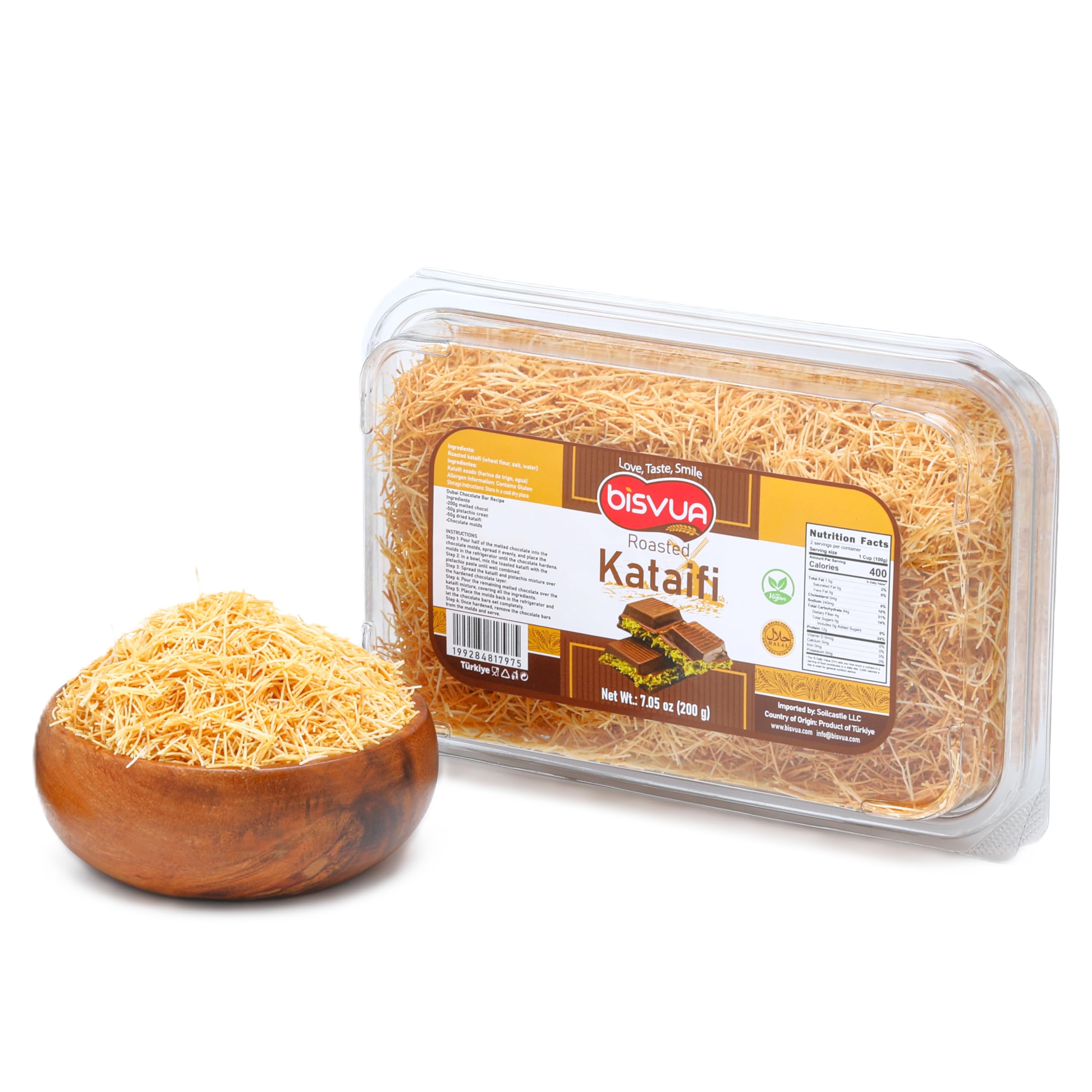 Bisvua premium roasted kataifi golden strands for crispy kunafeh and baklava.