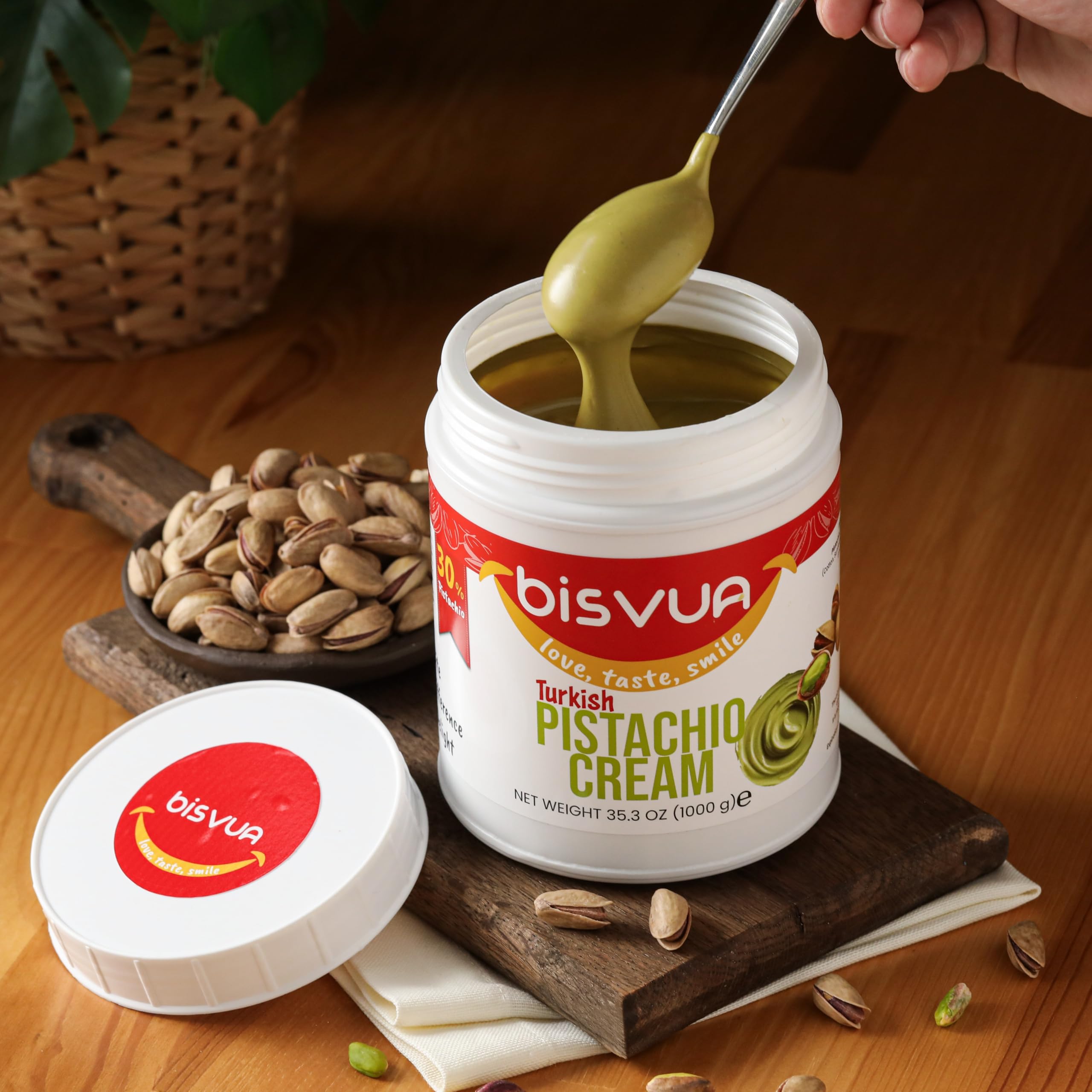 Bisvua Turkish pistachios delivering rich nutty flavor in recipes.