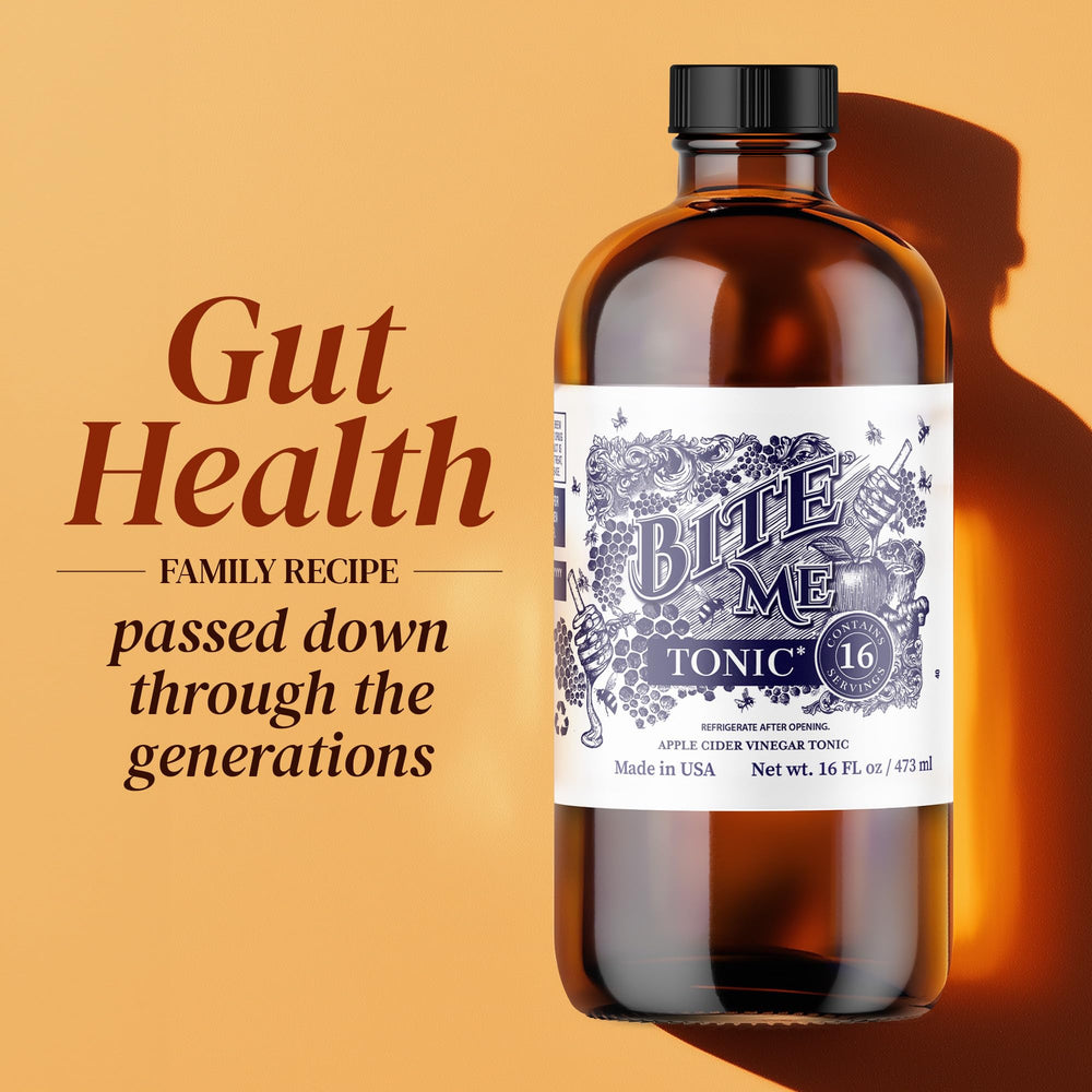 Bite Me Tonic family recipe label highlights heritage and craft