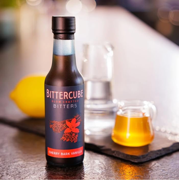 Bittercube cocktail with cherry bark vanilla bitters as a versatile flavor booster.