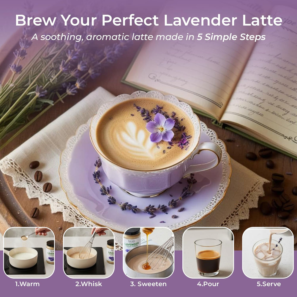 Sealed packaging of bixa BOTANICAL Lavender Powder highlighting 200g/7oz