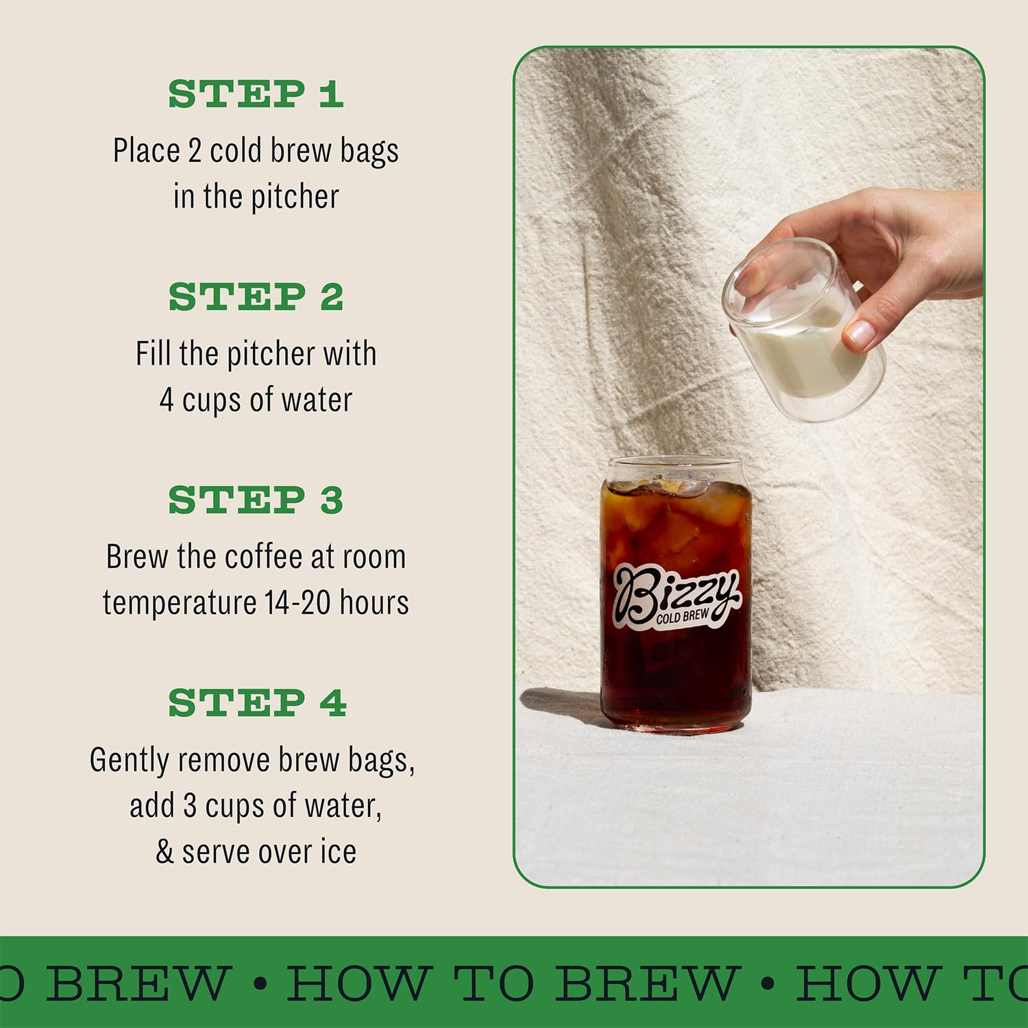 Bizzy Brew Bags 12-count producing about 42 cups of cold brew